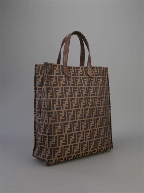 fendi zucca tote large|fendi zucca shopper tote.